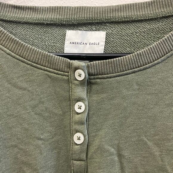 American Eagle Oversized Tie Waist Dolman Sleeve Crewneck XS #642 - Picture 4 of 8